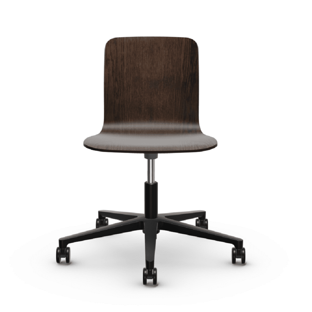 HAL Ply Studio bar seating Vitra Dark Oak with Protective Varnish Hard Glides (Standard) 