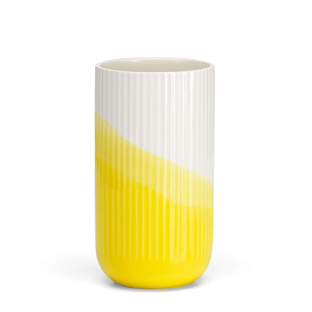 Herringbone Vessels Accessories Vitra Herringbone Vessel - Vase Ribbed Yellow 