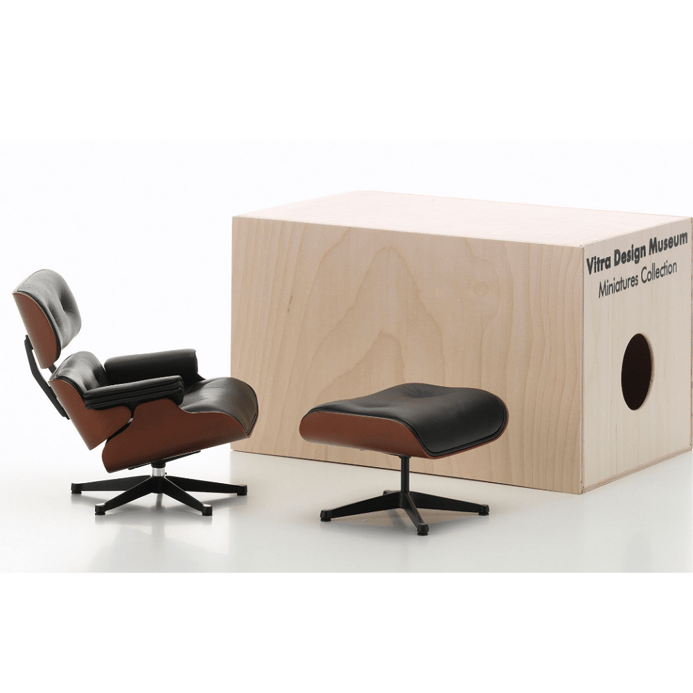 Miniature Eames Lounge Chair and Ottoman Art Vitra 