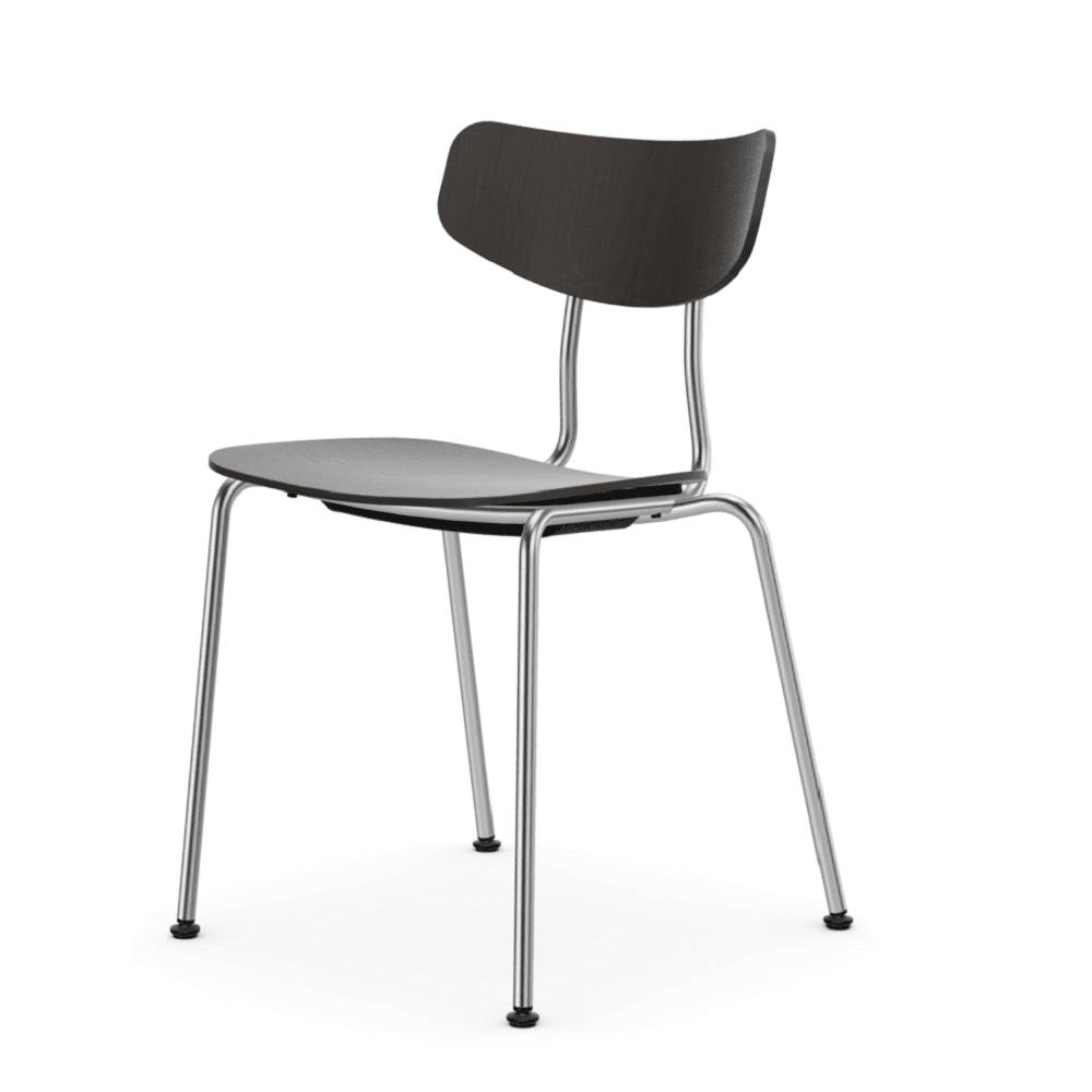 Moca Chair Chairs Vitra Dark Oak Chrome Glides for Carpet