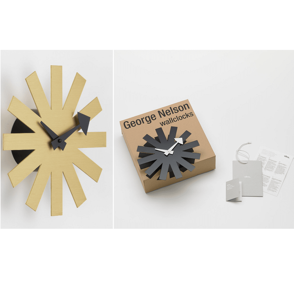 Nelson Asterisk Clock - Brass Clocks Vitra 