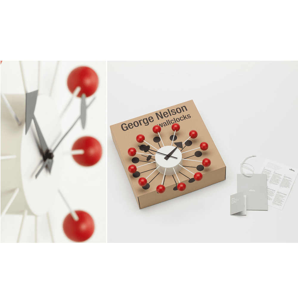 Nelson Ball Clock - Red Clocks Vitra 