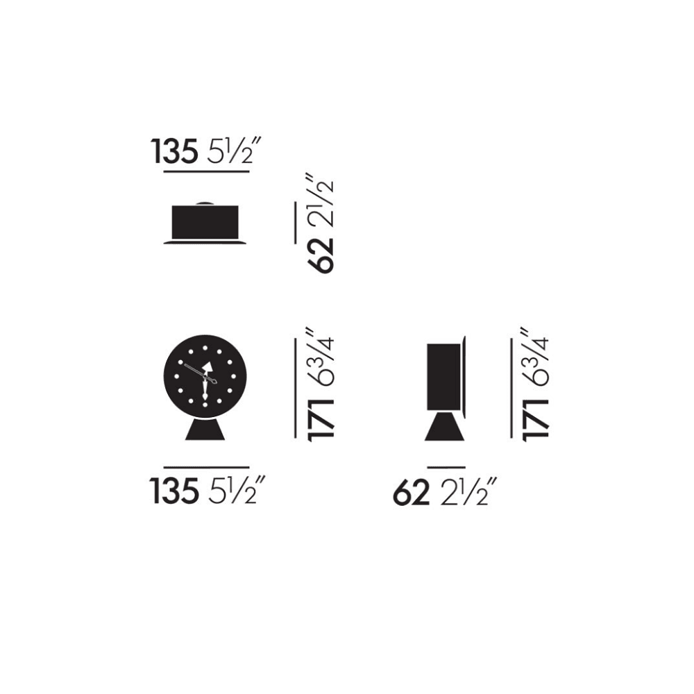 Nelson Cone Base Clock Clocks Vitra 