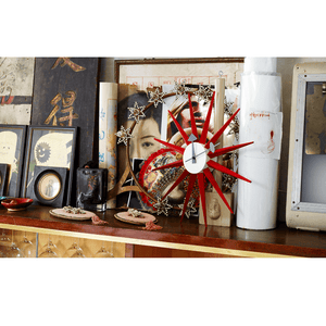 Nelson Sunburst Clock Black/Brass Clocks Vitra 