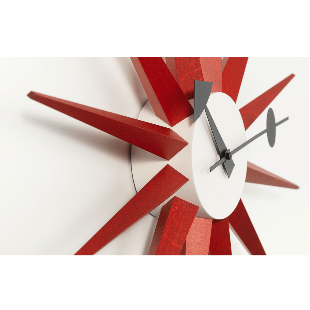 Nelson Sunburst Clock Red Clocks Vitra 