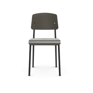 Prouve Standard SP Chair Side/Dining Vitra Basalt Deep black powder-coated (smooth) Glides for carpet