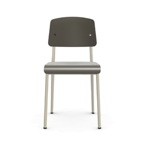 Prouve Standard SP Chair Side/Dining Vitra Basalt Prouvé Blanc Colombe (Ecru) powder-coated (smooth) Glides for carpet