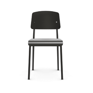 Prouve Standard SP Chair Side/Dining Vitra Deep Black Deep black powder-coated (smooth) Glides for carpet