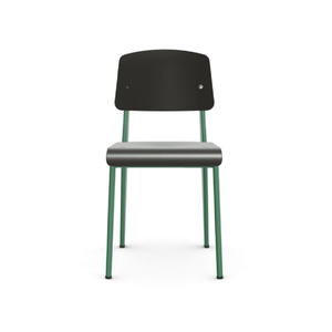 Prouve Standard SP Chair Side/Dining Vitra Deep Black Prouvé Blé Vert powder-coated (smooth) Glides for carpet