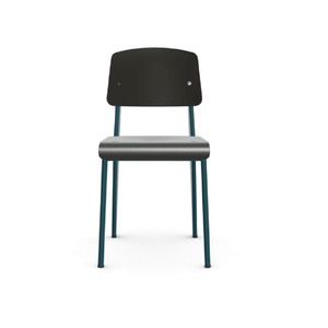 Prouve Standard SP Chair Side/Dining Vitra Deep Black Prouvé Bleu Marcoule powder-coated (smooth) Glides for carpet