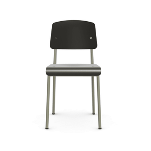 Prouve Standard SP Chair Side/Dining Vitra Deep Black Prouvé Gris Vermeer powder-coated (smooth) Glides for carpet