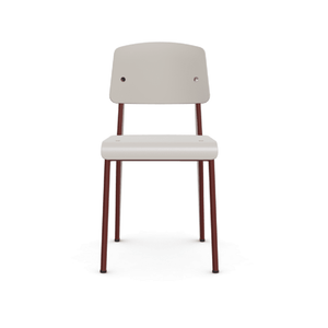 Prouve Standard SP Chair Side/Dining Vitra Warm Grey Japanese red powder-coated (smooth) Glides for carpet