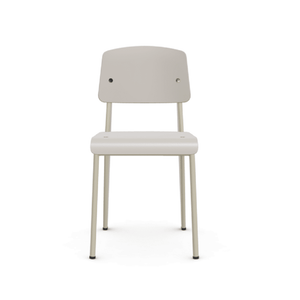 Prouve Standard SP Chair Side/Dining Vitra Warm Grey Prouvé Blanc Colombe (Ecru) powder-coated (smooth) Glides for carpet