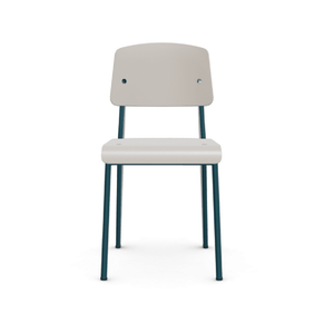 Prouve Standard SP Chair Side/Dining Vitra Warm Grey Prouvé Bleu Dynastie powder-coated (smooth) Glides for carpet