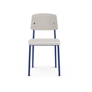 Prouve Standard SP Chair Side/Dining Vitra Warm Grey Prouvé Bleu Marcoule powder-coated (smooth) Glides for carpet