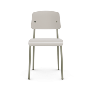 Prouve Standard SP Chair Side/Dining Vitra Warm Grey Prouvé Gris Vermeer powder-coated (smooth) Glides for carpet