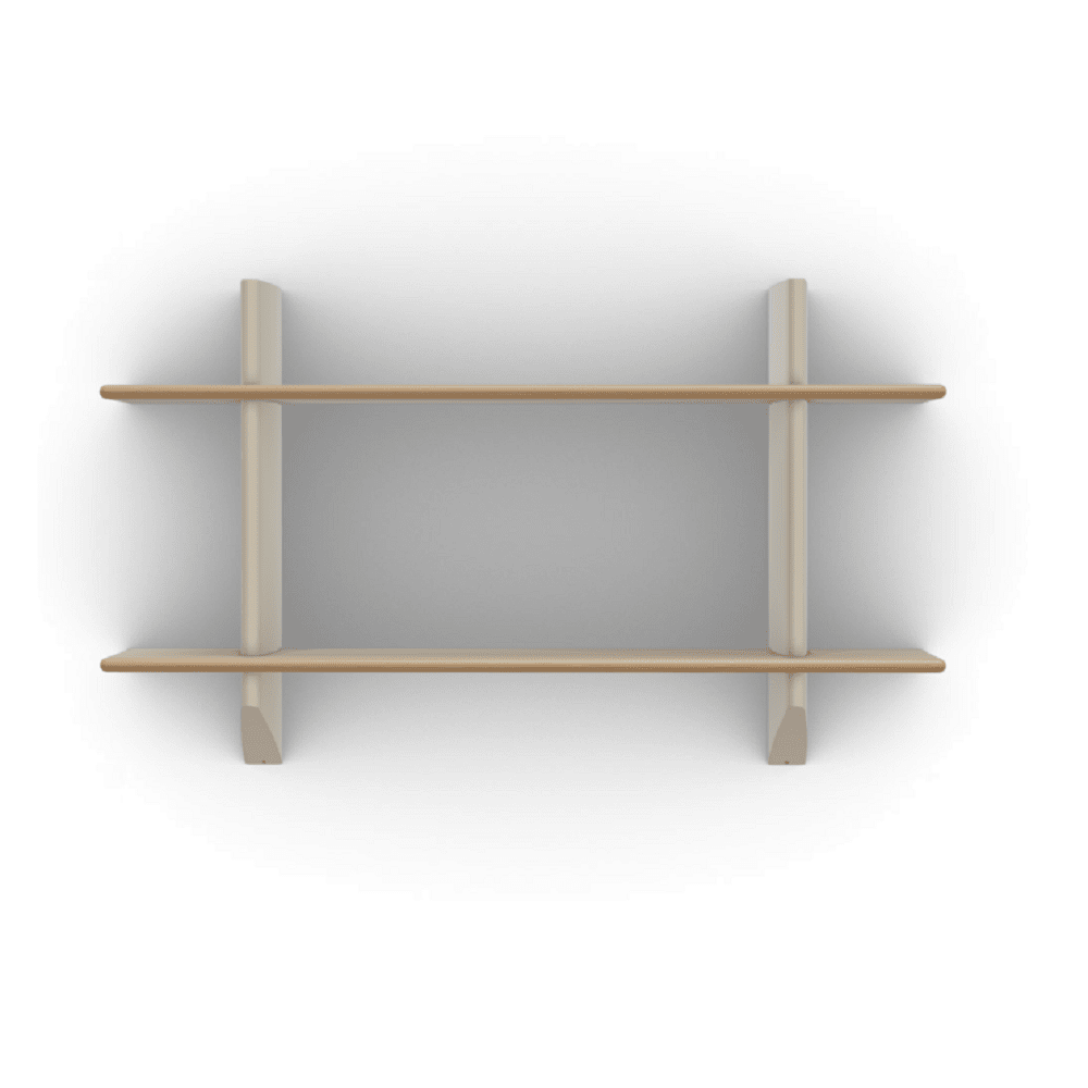 Rayonnage Mural Shelves Vitra Prouvé Blanc Colombe (Ecru) / Natural Solid Oak 