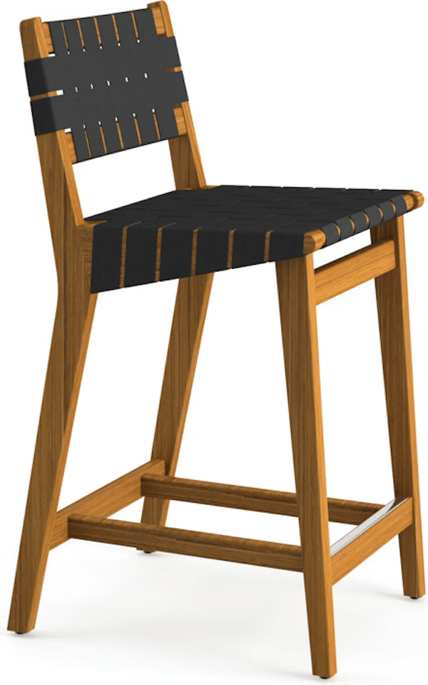 Risom Outdoor Barstool bar seating Knoll Counter Stool Charcoal Sunbrella 