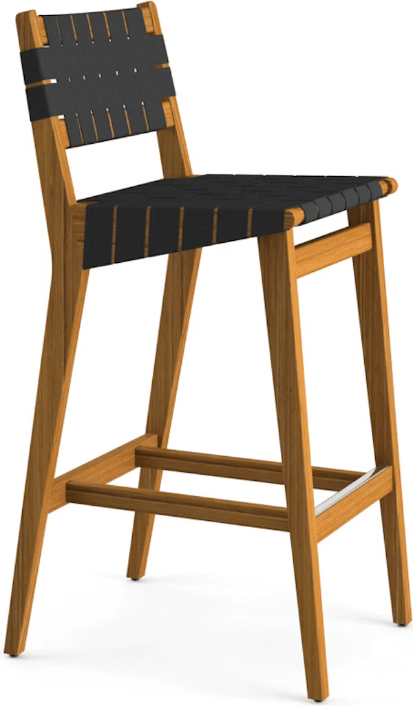 Risom Outdoor Barstool bar seating Knoll Bar Stool Charcoal Sunbrella 