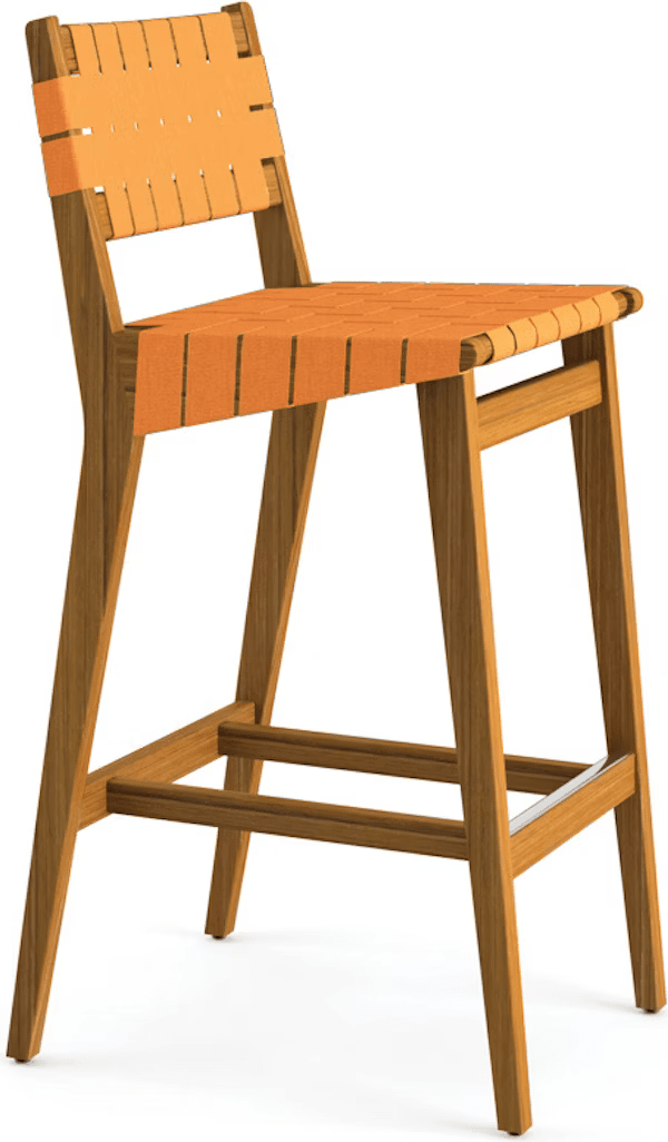 Risom Outdoor Barstool bar seating Knoll Bar Stool Ochre Sunbrella 