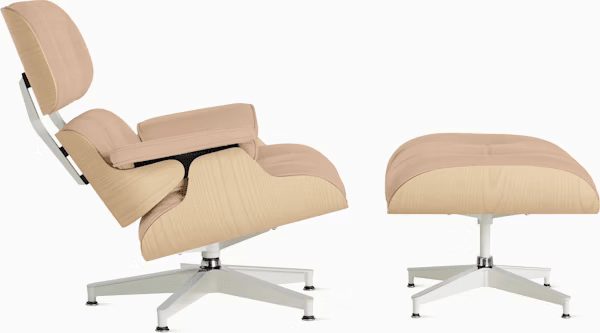Eames Lounge Chair & Ottoman in White Ash lounge chair herman miller 
