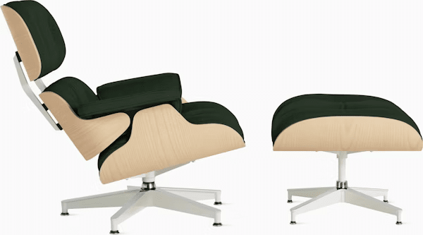 Eames Lounge Chair & Ottoman in White Ash lounge chair herman miller 