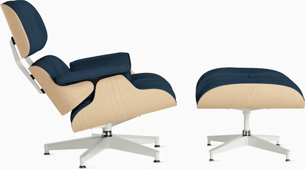 Eames Lounge Chair & Ottoman in White Ash lounge chair herman miller 