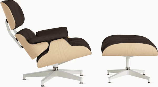 Eames Lounge Chair & Ottoman in White Ash lounge chair herman miller 