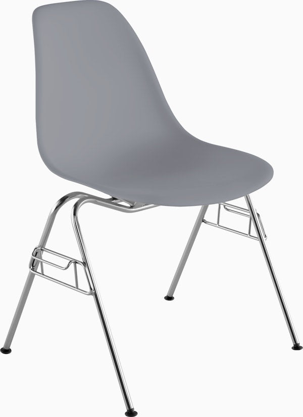 Eames Molded Plastic Side Chair with Stacking Base