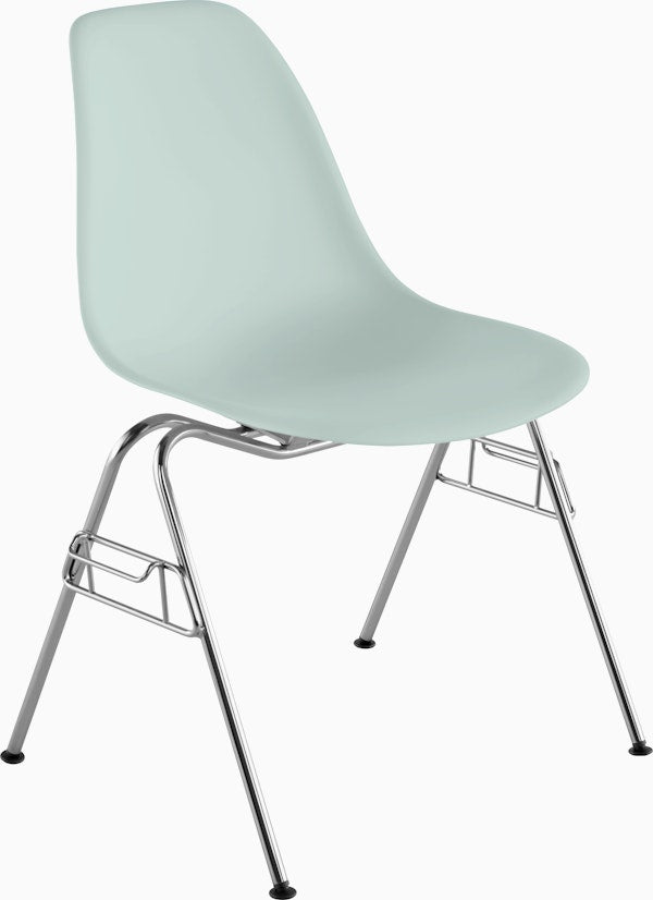 Eames Molded Plastic Side Chair with Stacking Base