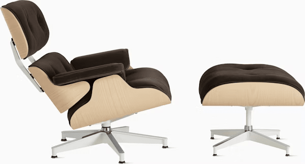 Eames Lounge Chair & Ottoman in White Ash lounge chair herman miller 