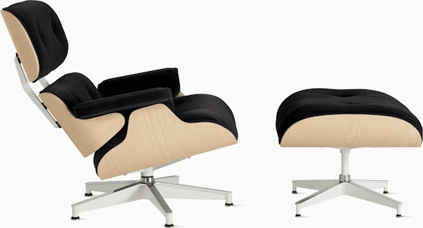 Eames Lounge Chair & Ottoman in White Ash lounge chair herman miller 