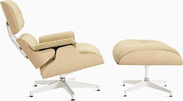 Eames Lounge Chair & Ottoman in White Ash lounge chair herman miller 
