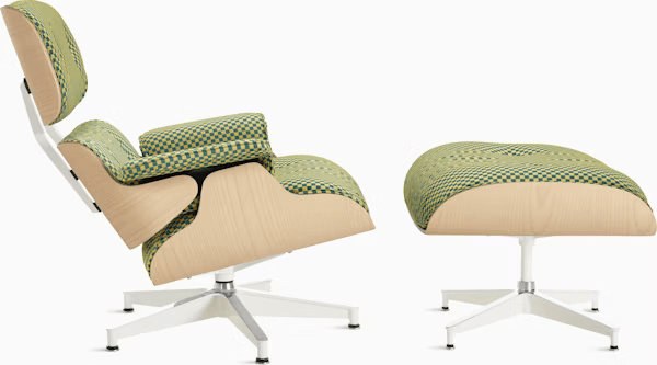 Eames Lounge Chair & Ottoman in White Ash lounge chair herman miller 