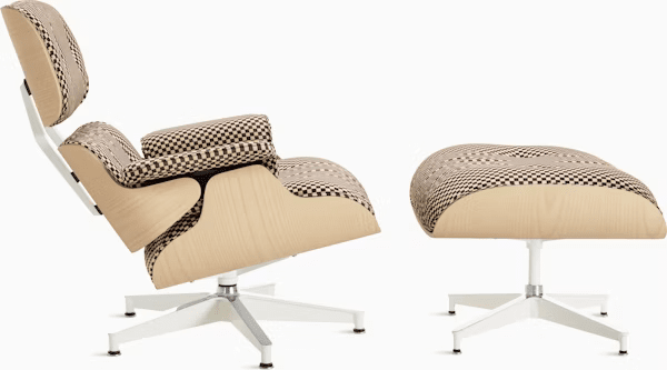 Eames Lounge Chair & Ottoman in White Ash lounge chair herman miller 