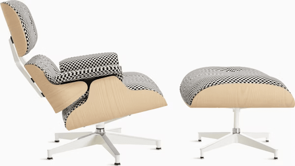 Eames Lounge Chair & Ottoman in White Ash lounge chair herman miller 