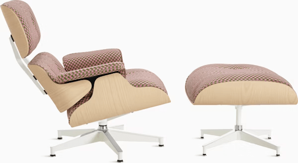 Eames Lounge Chair & Ottoman in White Ash lounge chair herman miller 