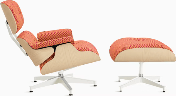 Eames Lounge Chair & Ottoman in White Ash lounge chair herman miller 