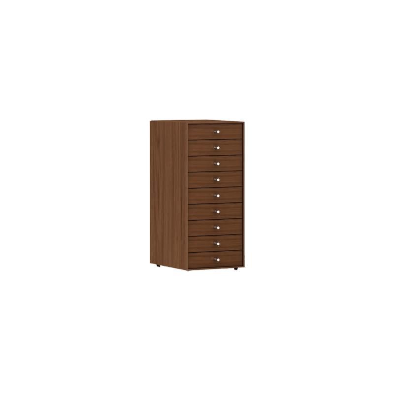 Nelson Miniature Chest 9 Drawer storage herman miller Walnut None Polished Aluminum