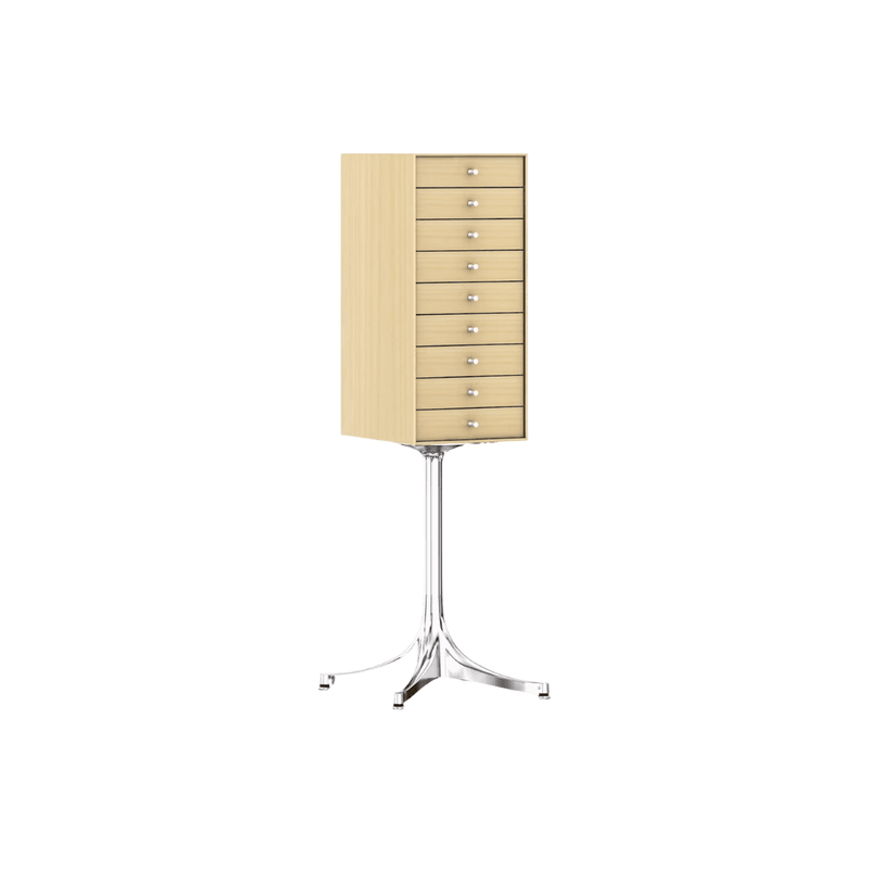 Nelson Miniature Chest 9 Drawer storage herman miller White Ash Aluminum Studio White
