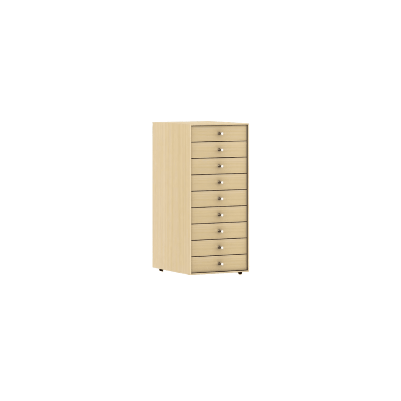 Nelson Miniature Chest 9 Drawer storage herman miller White Ash None Polished Aluminum