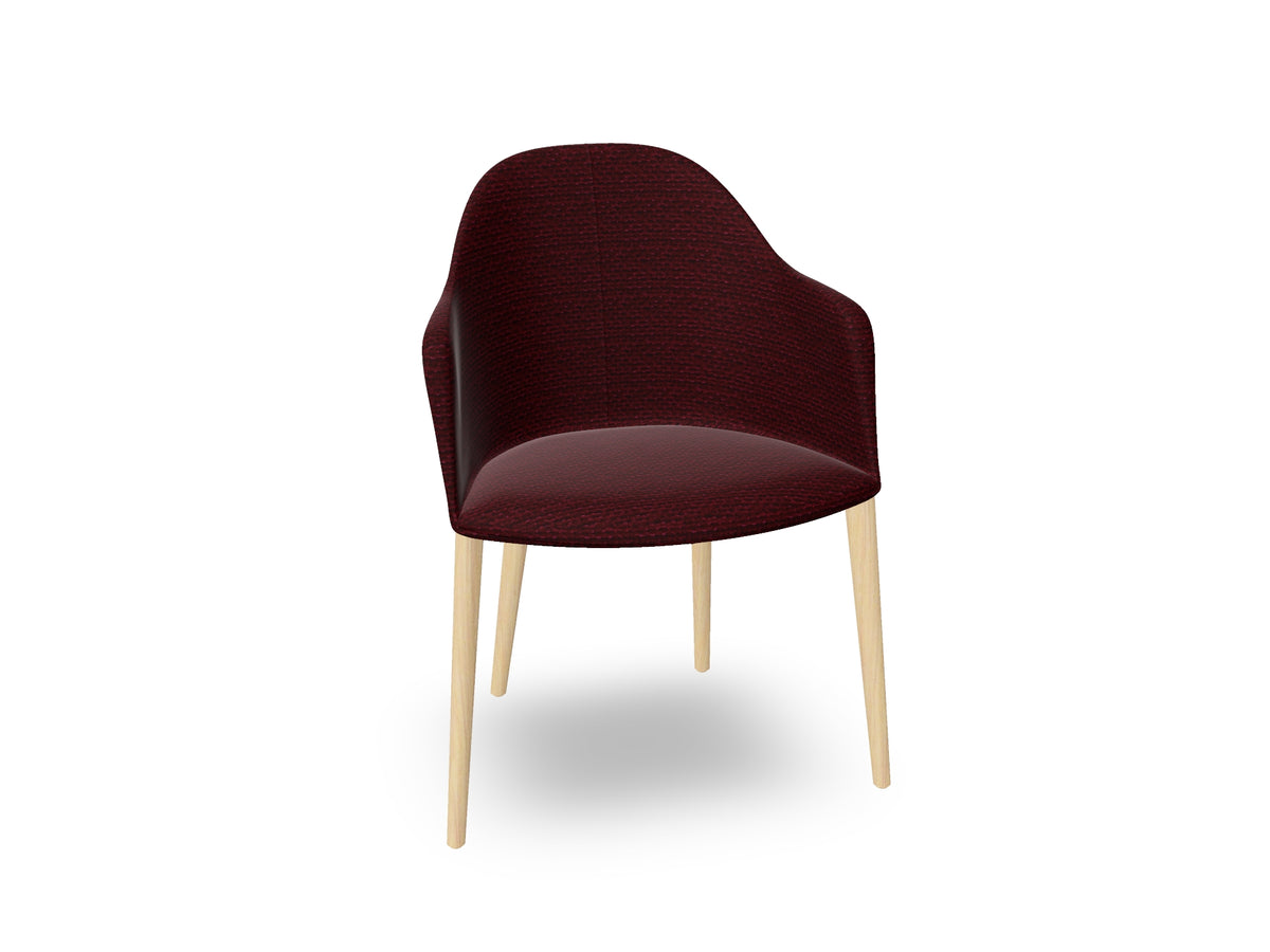 Cila Fully Upholstered Armchair with Timber Oak Four-leg Base