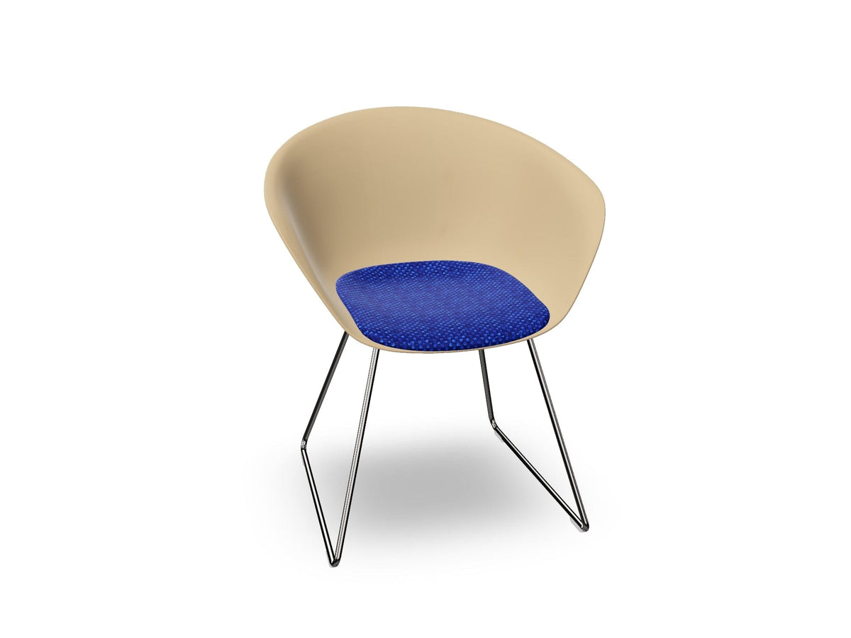 Duna 02 Sled Base Chair With Seat Cushion Chairs Arper 