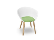 Duna 02 Wood Leg Chair With Seat Cushion Chairs Arper 