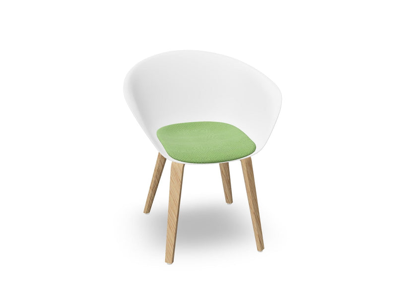 Duna 02 Wood Leg Chair With Seat Cushion Chairs Arper 