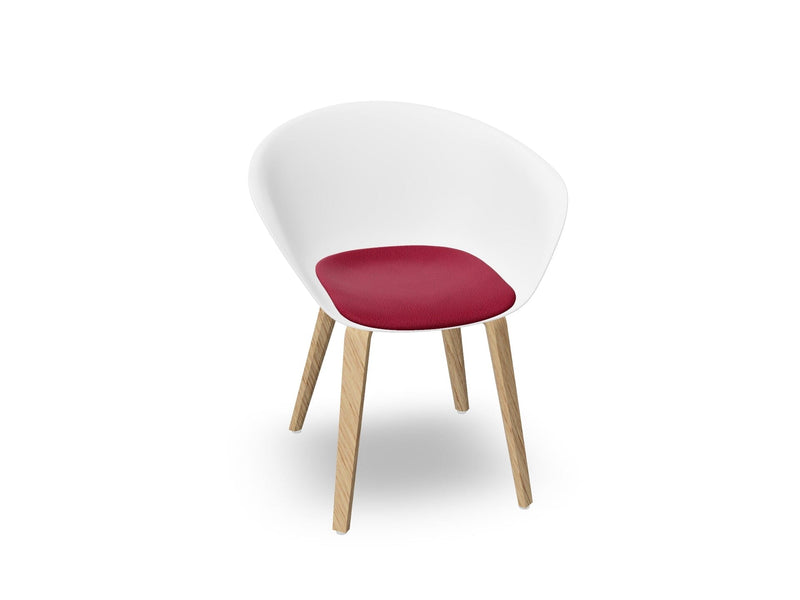 Duna 02 Wood Leg Chair With Seat Cushion Chairs Arper 