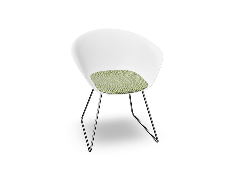 Duna 02 Sled Base Chair With Seat Cushion Chairs Arper 