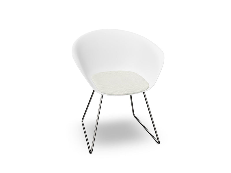 Duna 02 Sled Base Chair With Seat Cushion Chairs Arper 