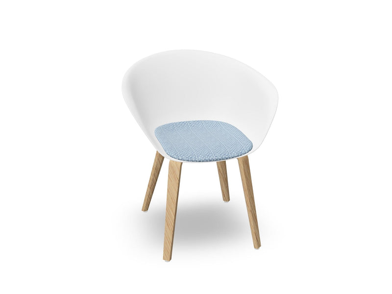 Duna 02 Wood Leg Chair With Seat Cushion Chairs Arper 