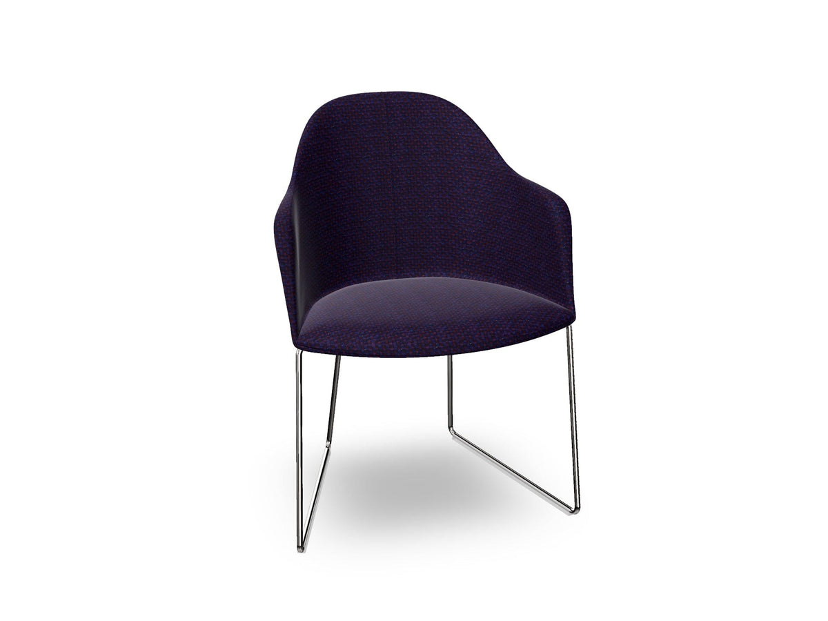 Cila Fully Upholstered Armchair With Sled Base Chairs Arper 